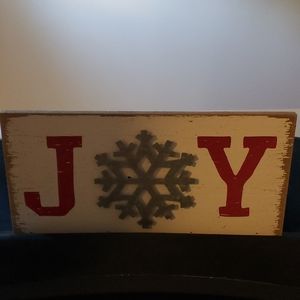 Hallmark Farmhouse JOY Sign with Metal Snowflake